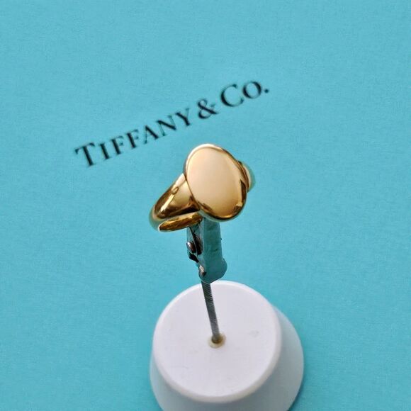 ULTRA RARE Vintage Tiffany & Co 18k Gold Flip Signet Ring OOAK Reversible Design - Picture 7 of 15
